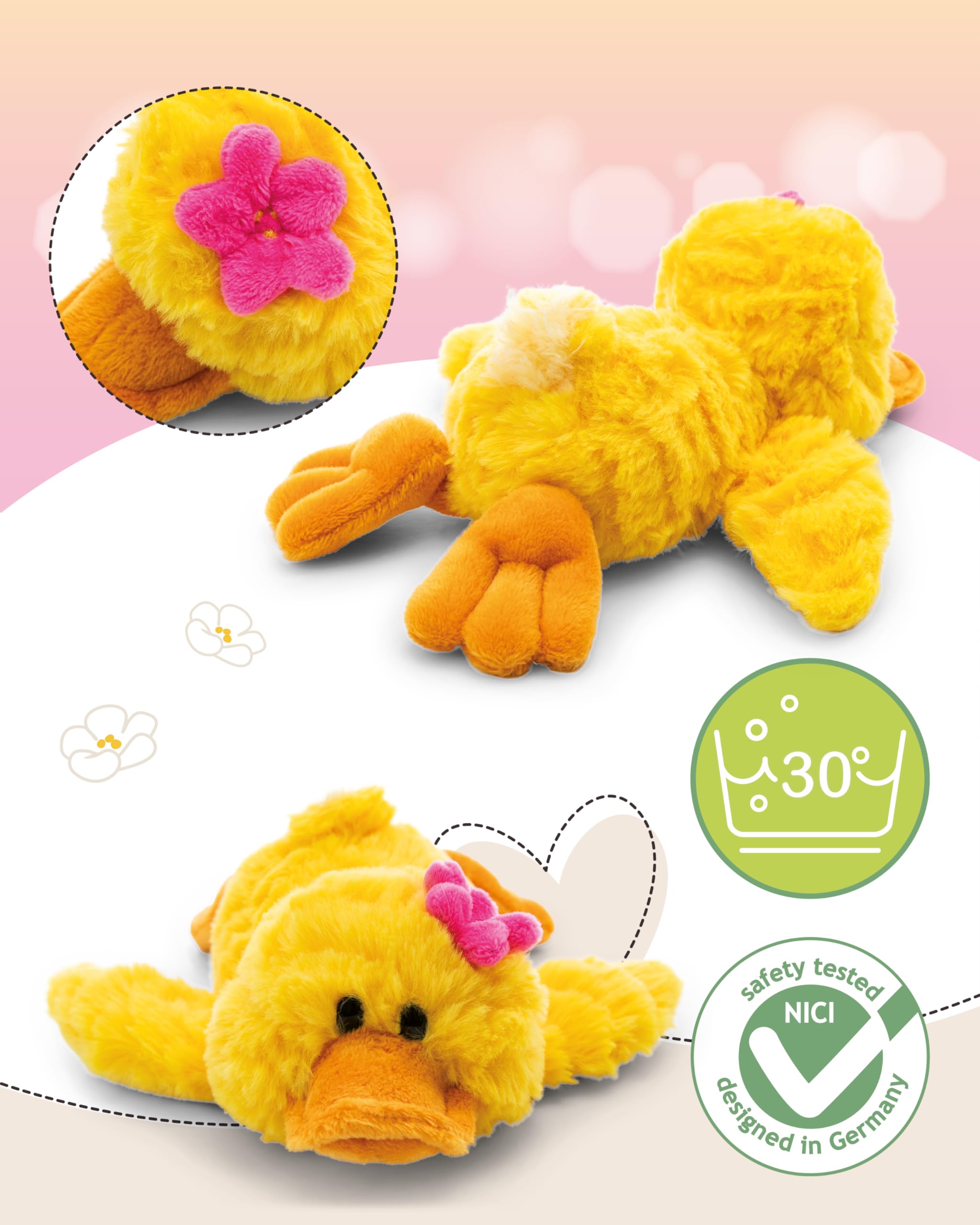 NICI Pooline 62896 Soft Toy Duck Cuddle Toy for Children and Adults - Fantastic Gift Idea 25 cm Yellow - 3