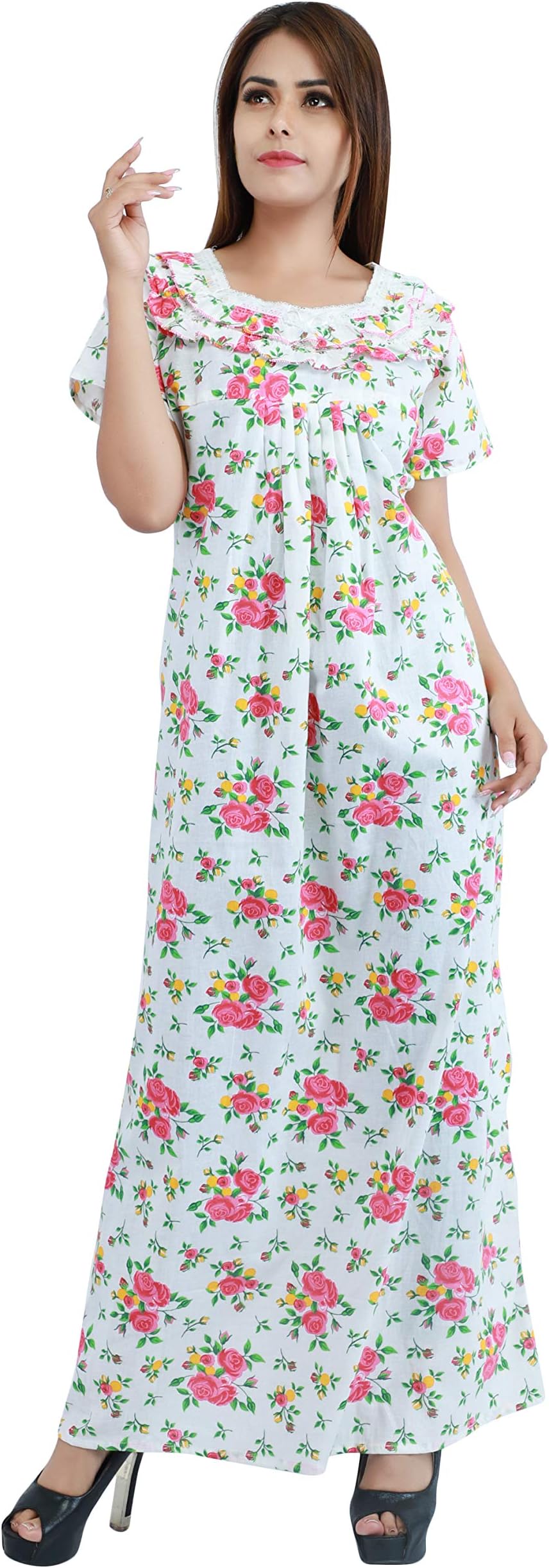 Himashu HandloomsWomen's Cotton Other Maxi Nightwear