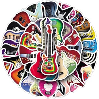 100 Gitarre Aufkleber Kinder Aufkleber Set Cartoon Graffiti Musik Symbol Dekoration Skateboard Tagebuch f r Gep ck Laptop Gitarre Tasse
