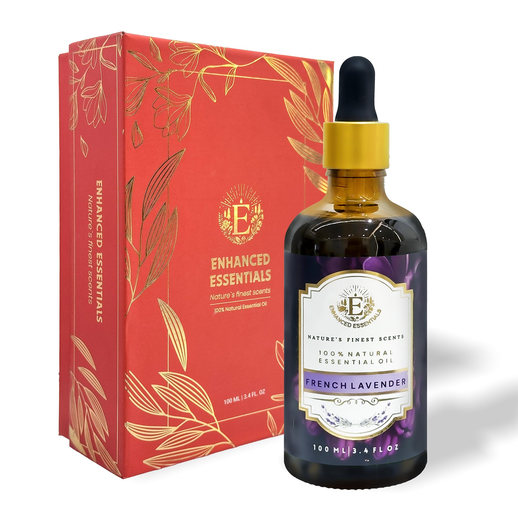 Luxurious French Lavender Essential Oil by Enhanced Essentials|with Glass Dropper|Slow Distilled & Pure| for Home,Diffusers,Skin Care,Aromatherapy,