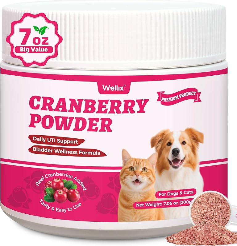 Suplemento Fitoterápico de Cranberry em Pó para Gatos e Cães Wellix 200 g