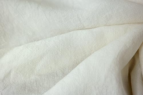 Tela de lino 100 % lino de alto torcido de color marfil  Versátil manualidades y decoración del hogar  Material sostenible y ecológico  Ideal para