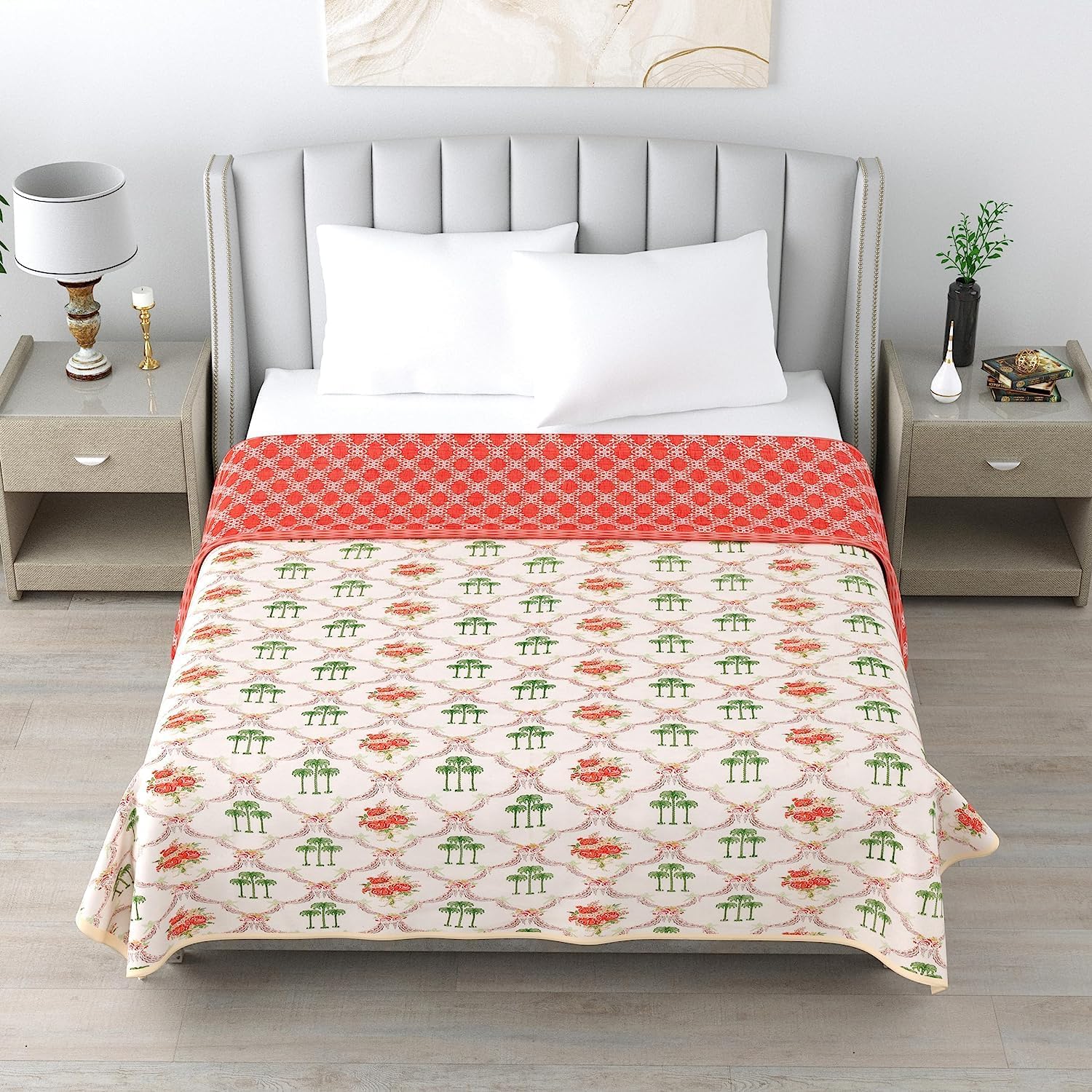 TIQH 100% Heavy Cotton Super Soft Summer Special Single Bed Reversible Blanket/Duvet/AC Comforter Light Weight, AC Dohar-image-25