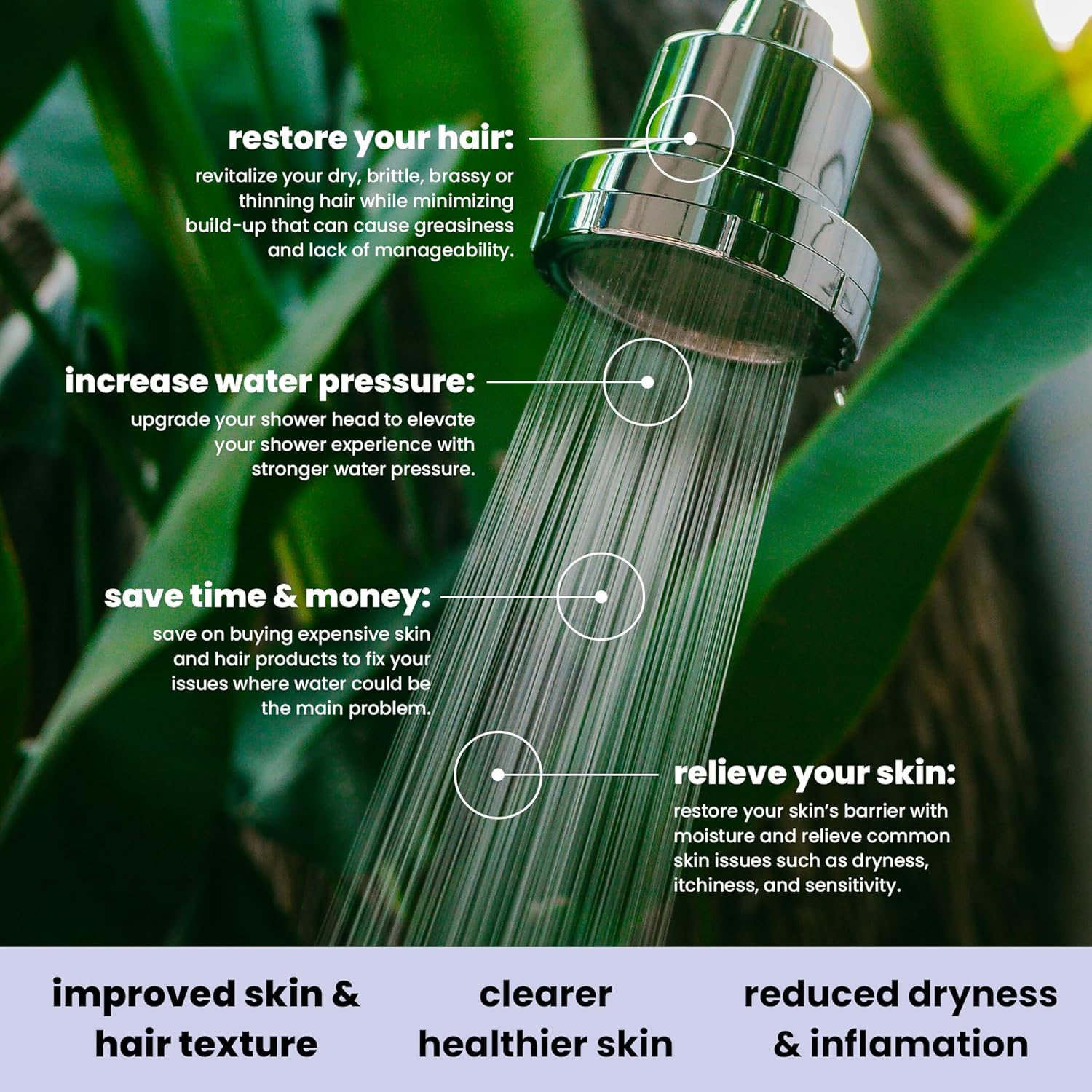 Shower Head Water Filter Replacement For The Eskiin Showerhead - High Pressure Shower Heads Replacement For Smooth Hair & Skin - Replacement Cartridge Fits The Eskiin Filtered Shower Head