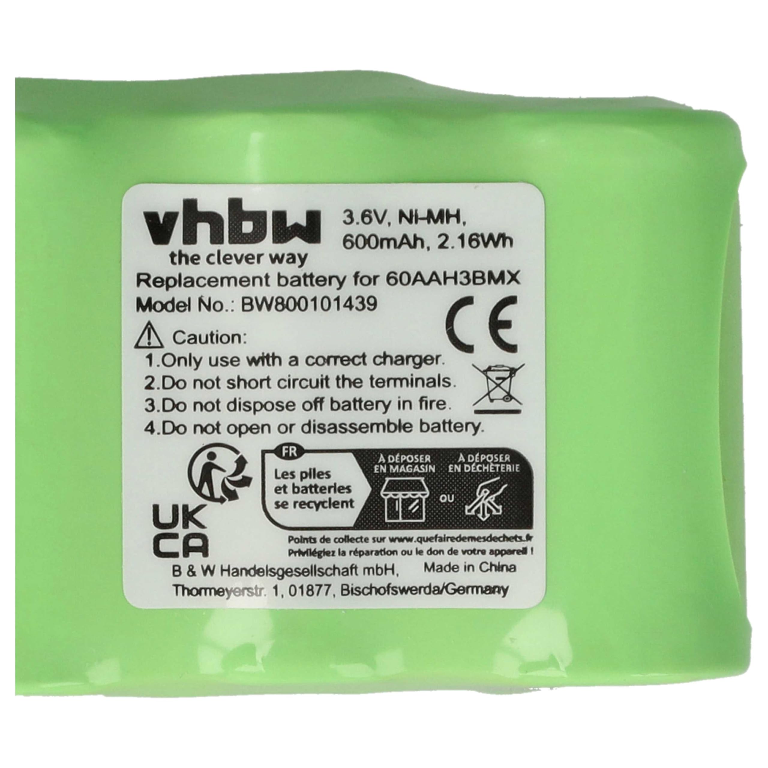 Vhbw 2x Batteria Compatibile Con Hetronic Mini 68300990, Mini 68300940 Radiocomando Industriale Telecomando 2200mah 36v Nimh Nero 90776221