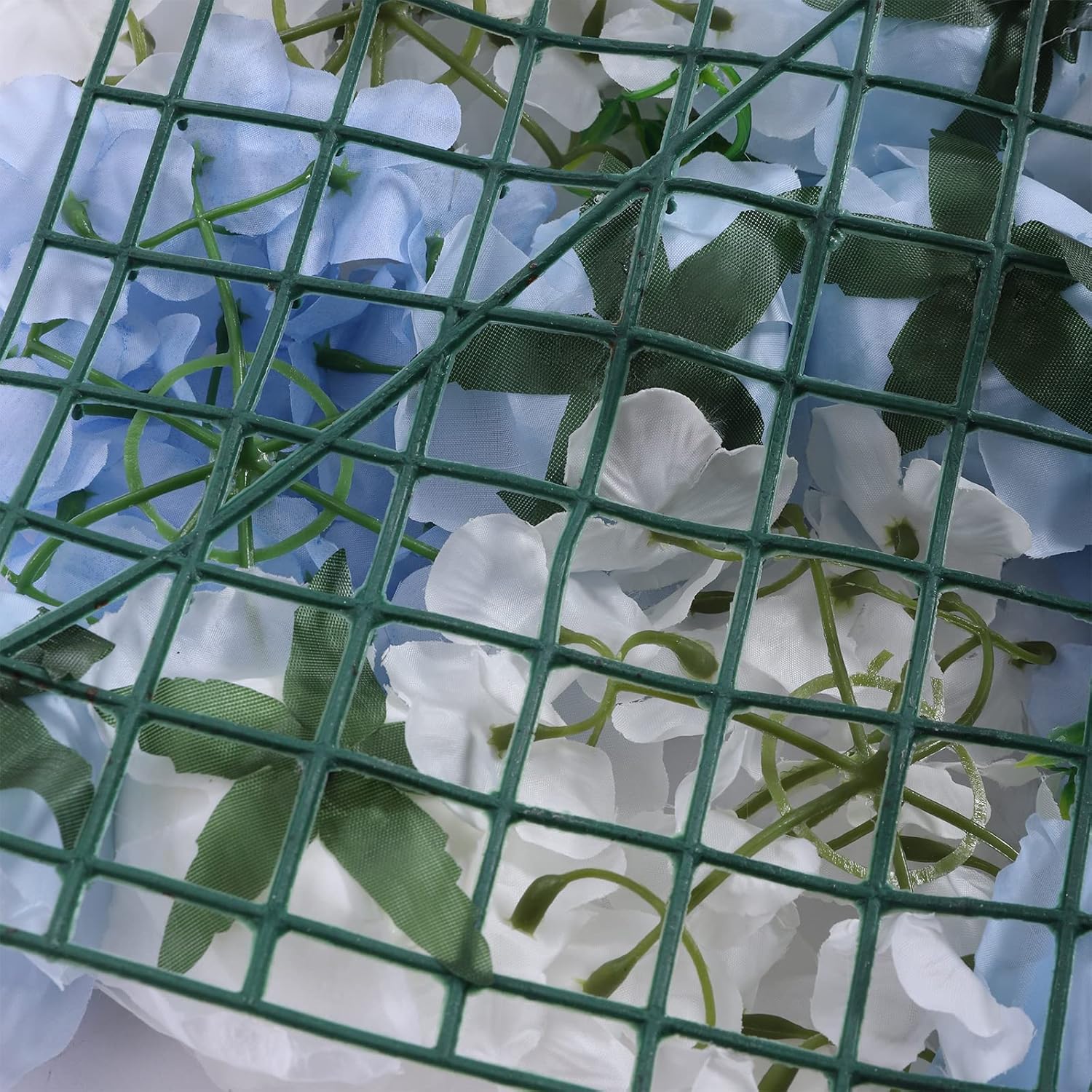 4 Pack Flower Wall Panels, 24" X 16" Blue & White Silk Artificial Flower Wall Panels Hydrangea Flower Backdrop Floral Wall for Photo Background Home Party Wedding Backdrop Decor