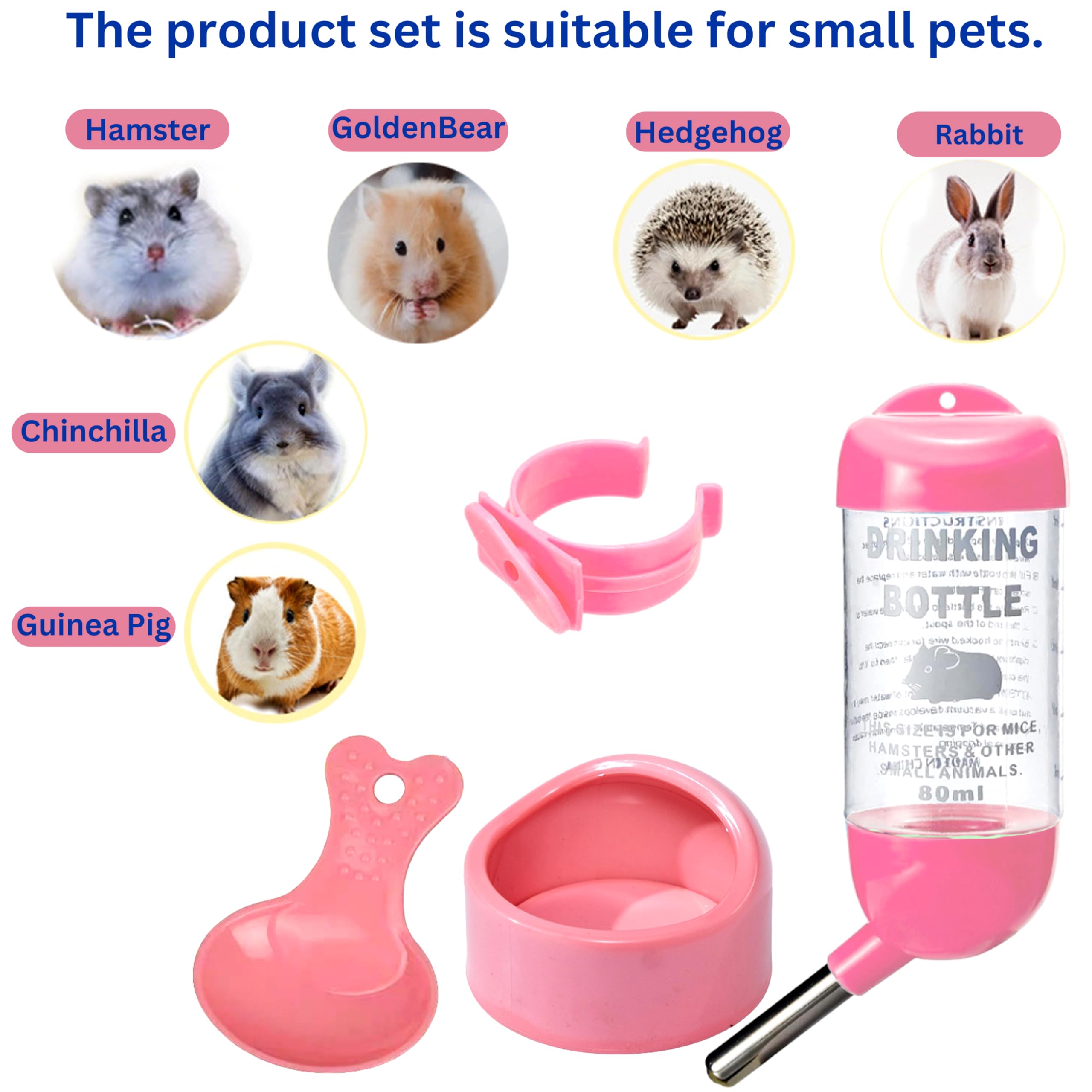 Gerbil Water Bottle Hamster Water Bottle And Hamster Food Bowl