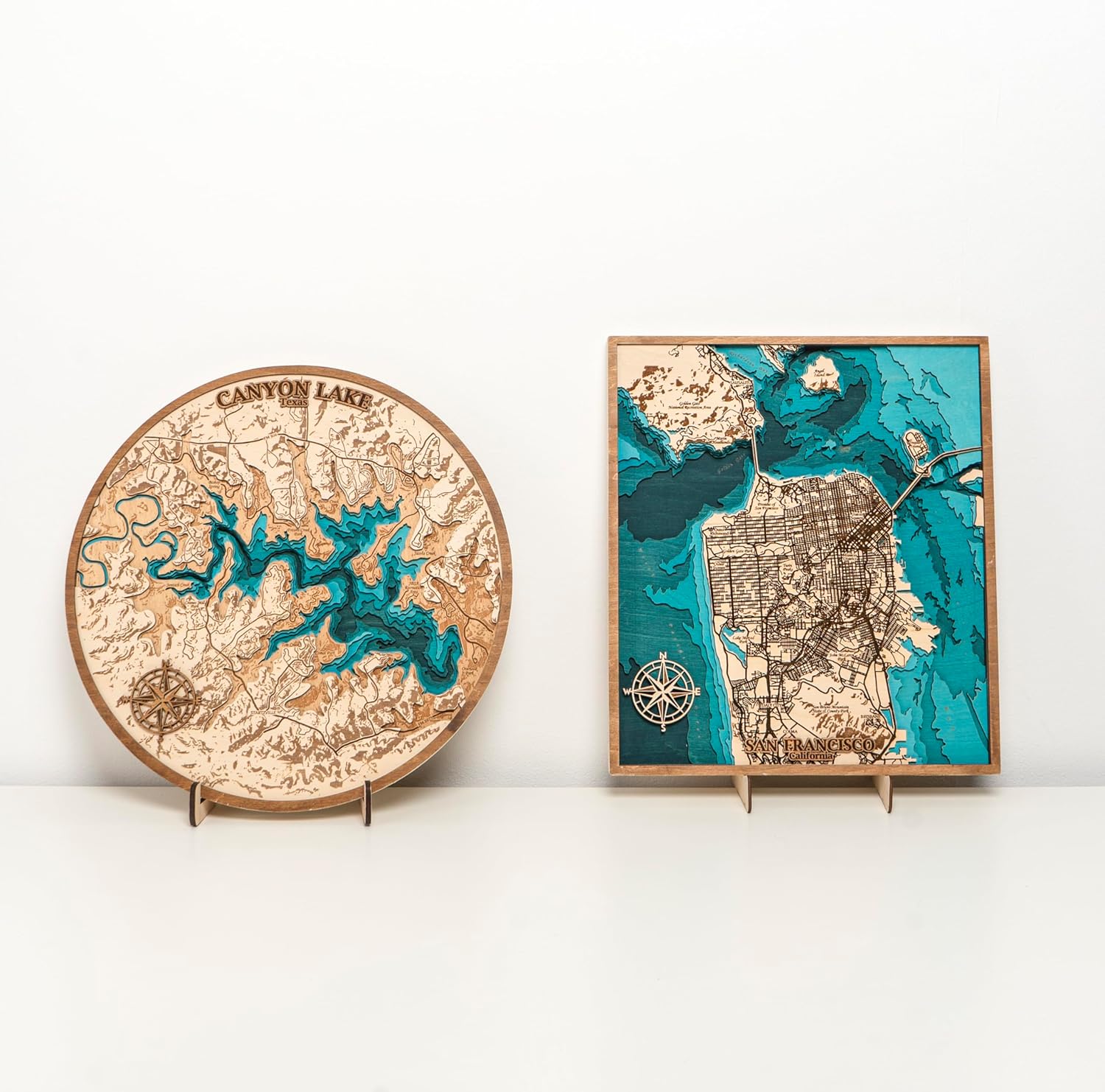 3D Wooden Atlantic Beach North Carolina Map Art - Topographic Wall Decor for Home or Office - Handcrafted Coastal Souvenir