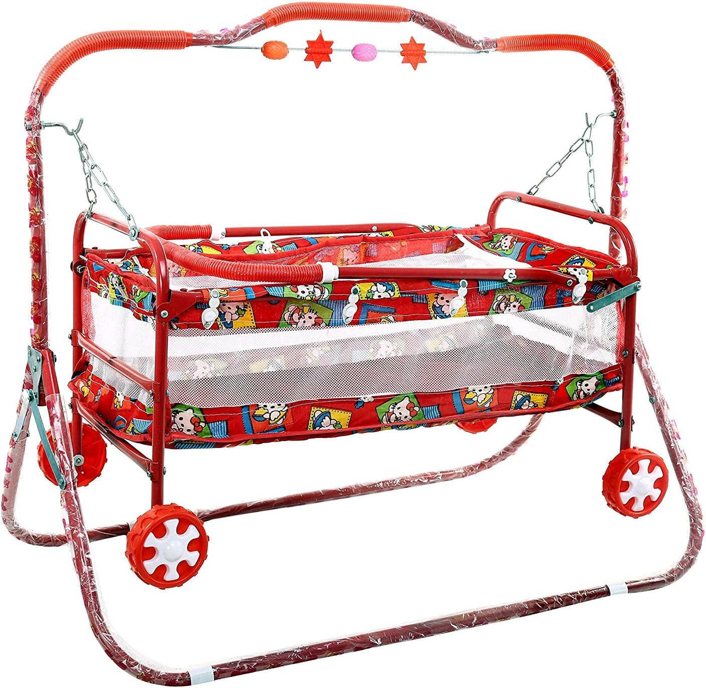 baba ji enterprises Cute Baby Swing Cradle-Lightweight transportable with Mosquito net for boy & Girls