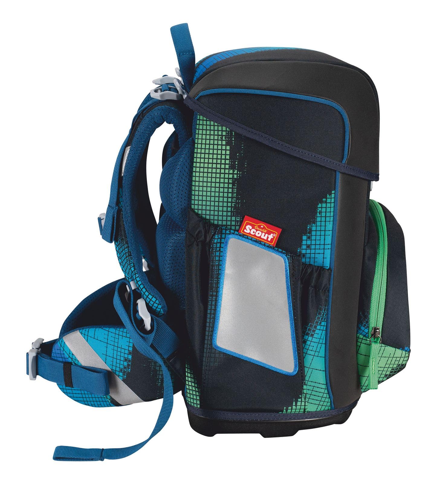 SCOUT Schulranzen Movie Star Neo Set 4-teilig Blue Pixel blau