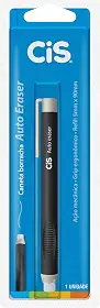 Caneta Borracha Auto Eraser ER-20, Corpo Preto, Blister com 1 unidade