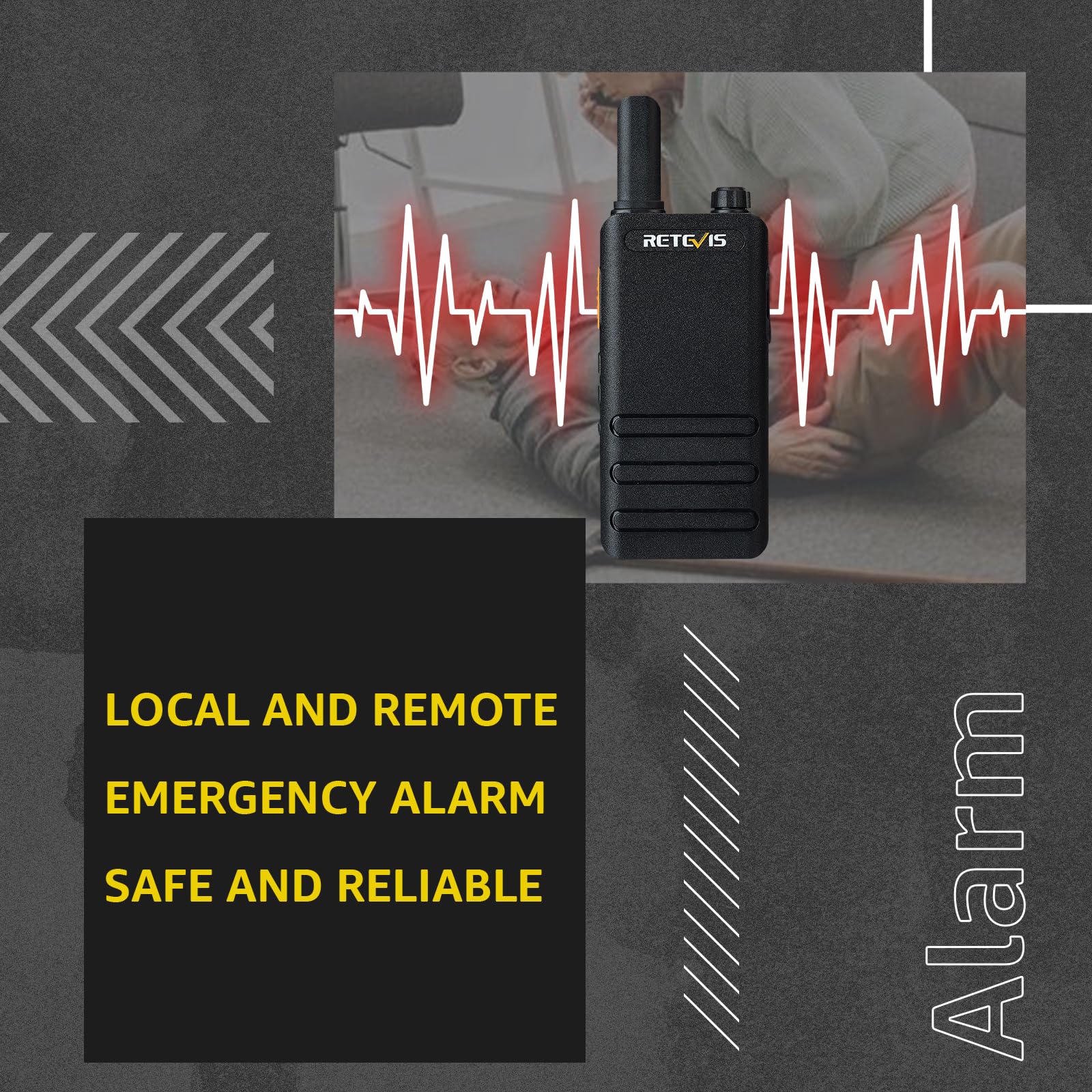 Retevis RT622P Walkie Talkie, 1620 mAh Ricaricabile Ricetrasmittenti USB-C Ultrasottile 15mm, VOX, Professionali Walkie Talkie Portatili con Auricolari per Ristoranti (4 Pezzi, Nero)