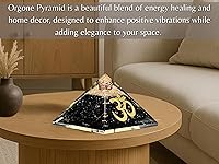 Vista 5 de Pirámide de orgón grande Cristal de pirámide de turmalina negra Pirámide de orgonita OM Pirámides de órgano Curación de energía positiva