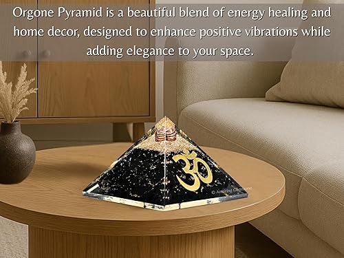 Miniatura 5 de Pirámide de orgón grande Cristal de pirámide de turmalina negra Pirámide de orgonita OM Pirámides de órgano Curación de energía positiva