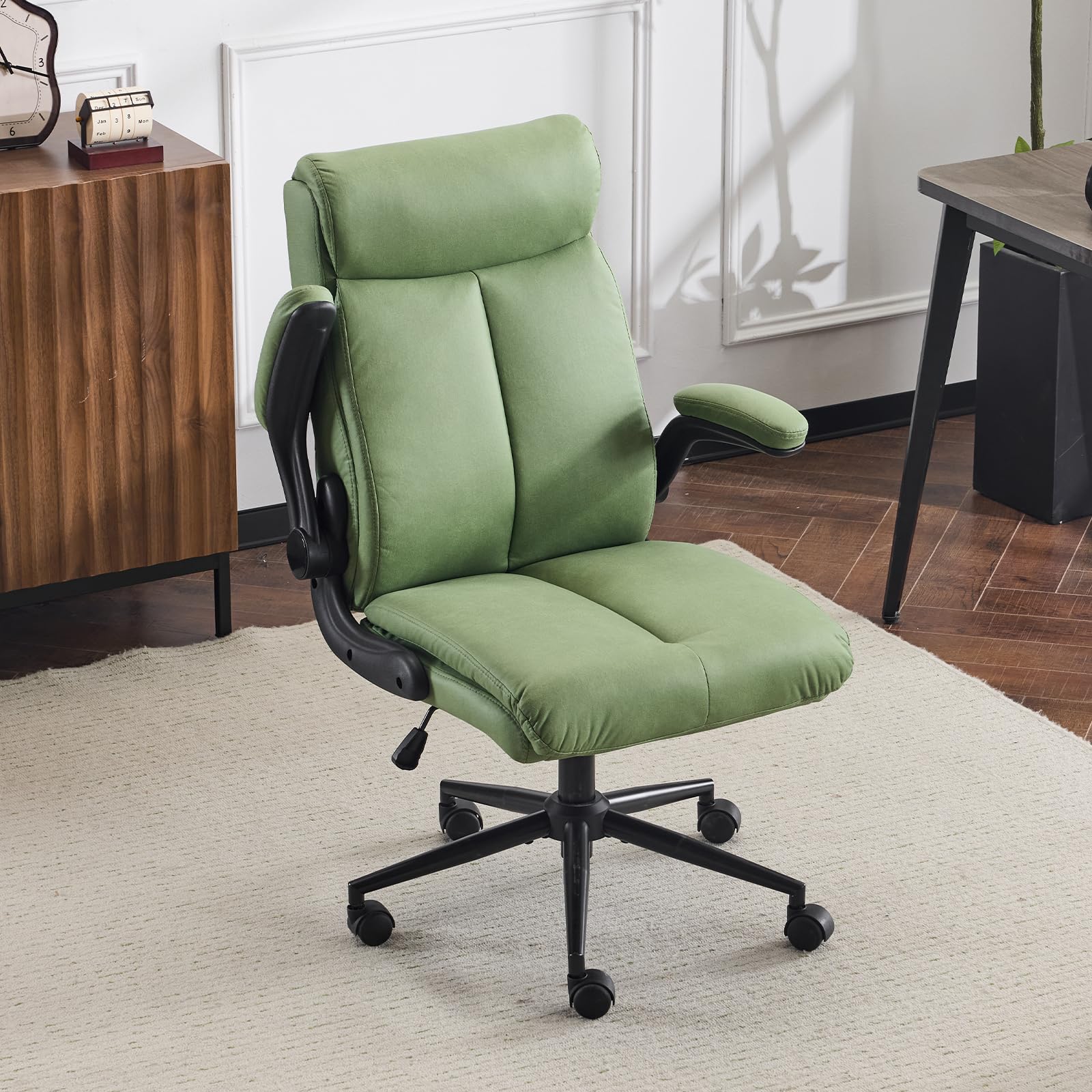 VINGLI Rolling Ergonomic Office Desk Chair with Padded Flip-up Arms, 360° Swivel High Back Executive Computer Task Chair with Wheels for Game,Home