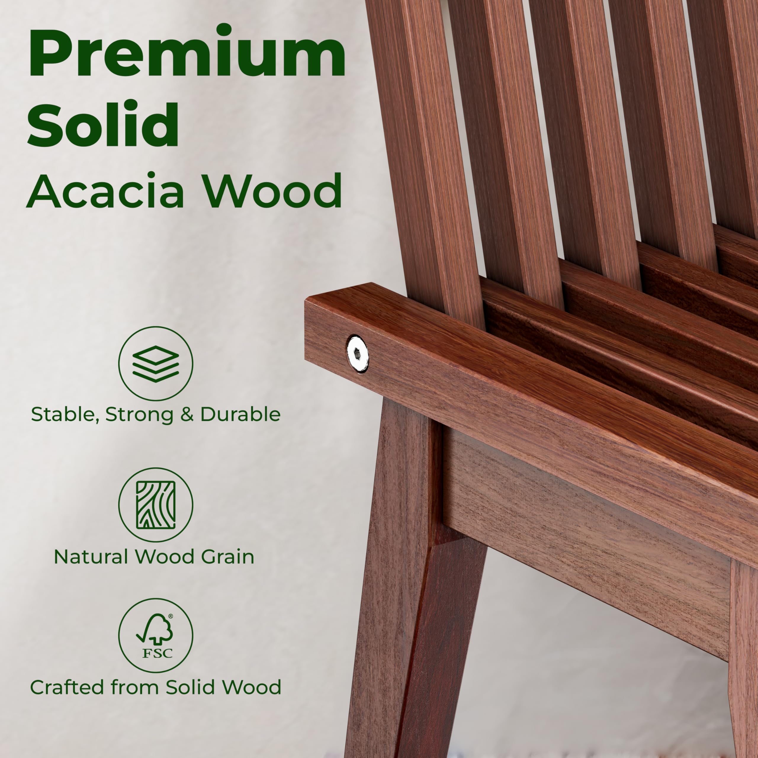 Melino Wooden Bench Outdoor 47" Convertible Acacia Wood Bench, Solid Wood Indoor Patio Benches for Outdoors, 3 in 1 Garden Bench for Porch Entryway Living Room Backyard Deck, Brown