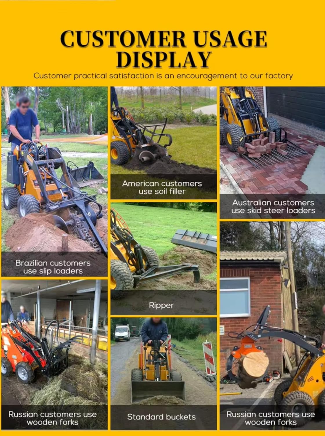 Track Mini Skid Steer Loader Mini Small Garden Loader with Pallet Forks Construction Equipment for Earthmoving, Lifting & Loading