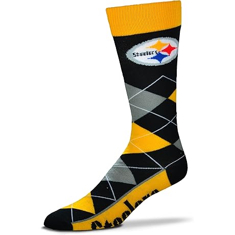 For Bare Feet Unisex Steelers Team Argyle Socks