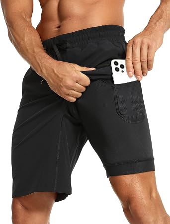 CRZ YOGA Men's 2 in 1 Running Shorts 