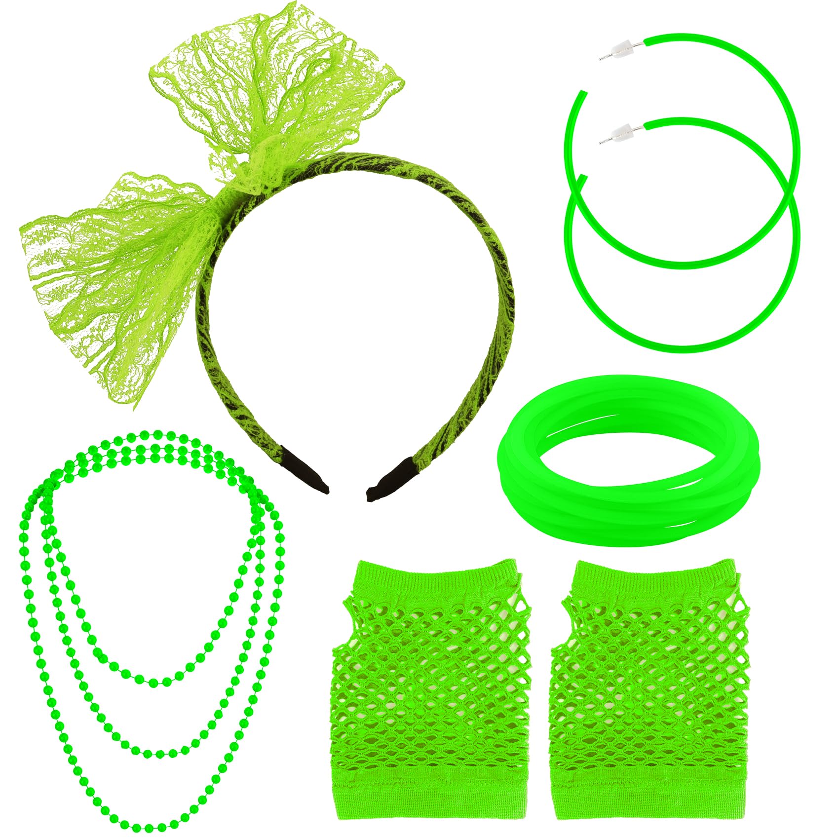 80s Fancy Dress For Women,80S Fancy Dress,80S Accessories For Women,5 Pcs Black,Neon Clothes For Women,80S Earrings,80S Outfit,80 S Accessories For Women,80'S Accessories For Women,80'S Fashion