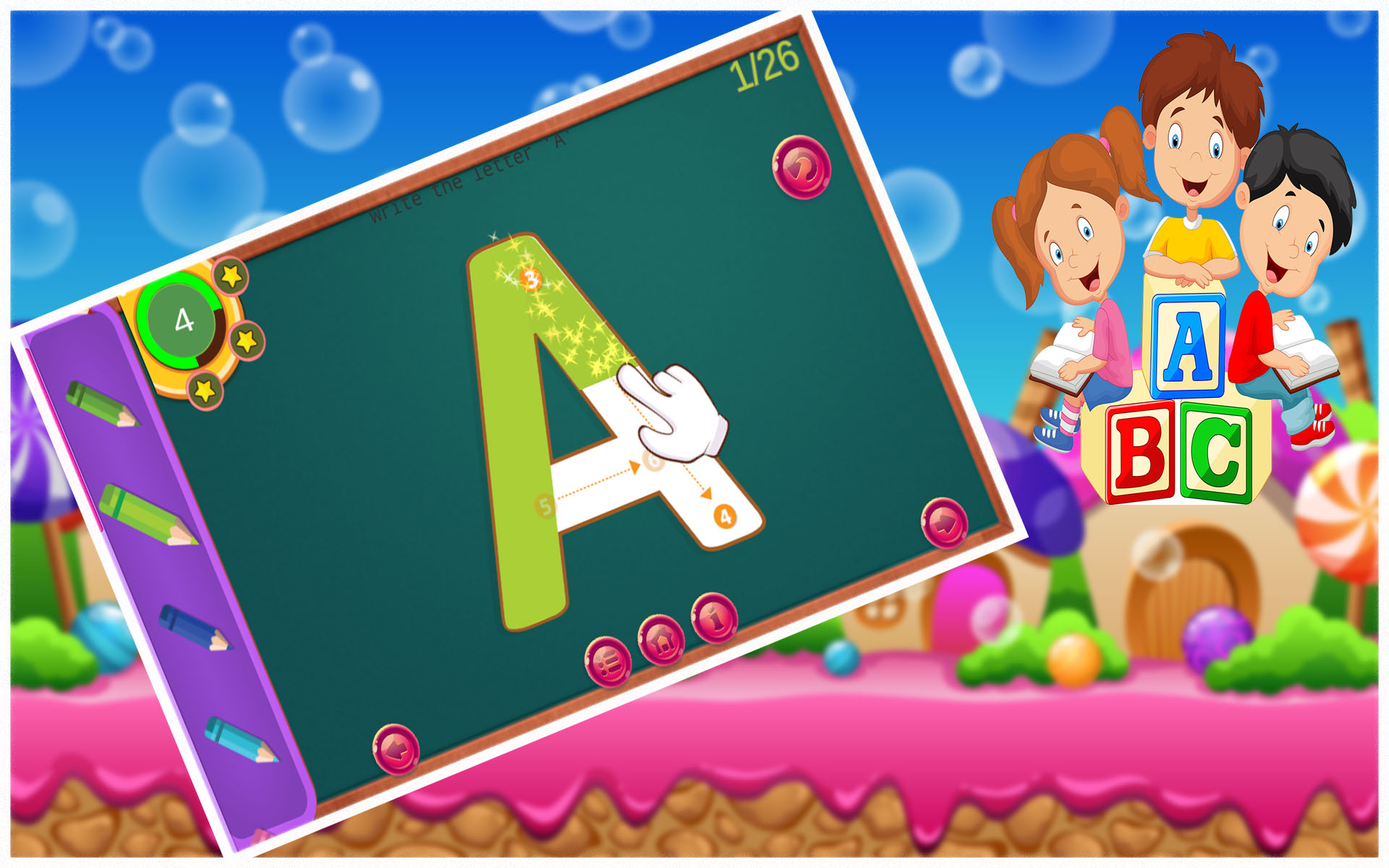 Learning Kids English Alphabet Count & Tracing Coloring free:Amazon.it ...