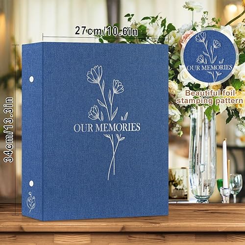 Vista 15 de Lanpn Álbumes de fotos pequeños de 4 x 6 pulgadas, 50 imágenes, paquete de 2 unidades, mini capacidad de lino Our Memories, juego de bolsillos