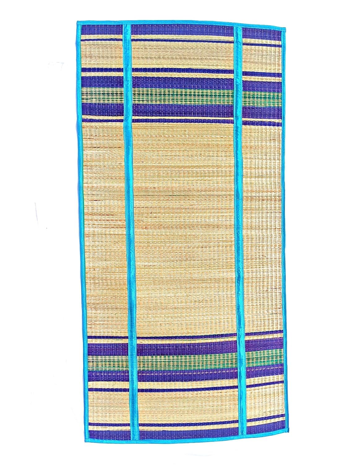 River Grass Madurkathi mat Floor Chatai for Sleeping On Floor, Yoga Mat/Beach mat/Seagrass mat/Folding Yoga mat 34 x 68 Inches