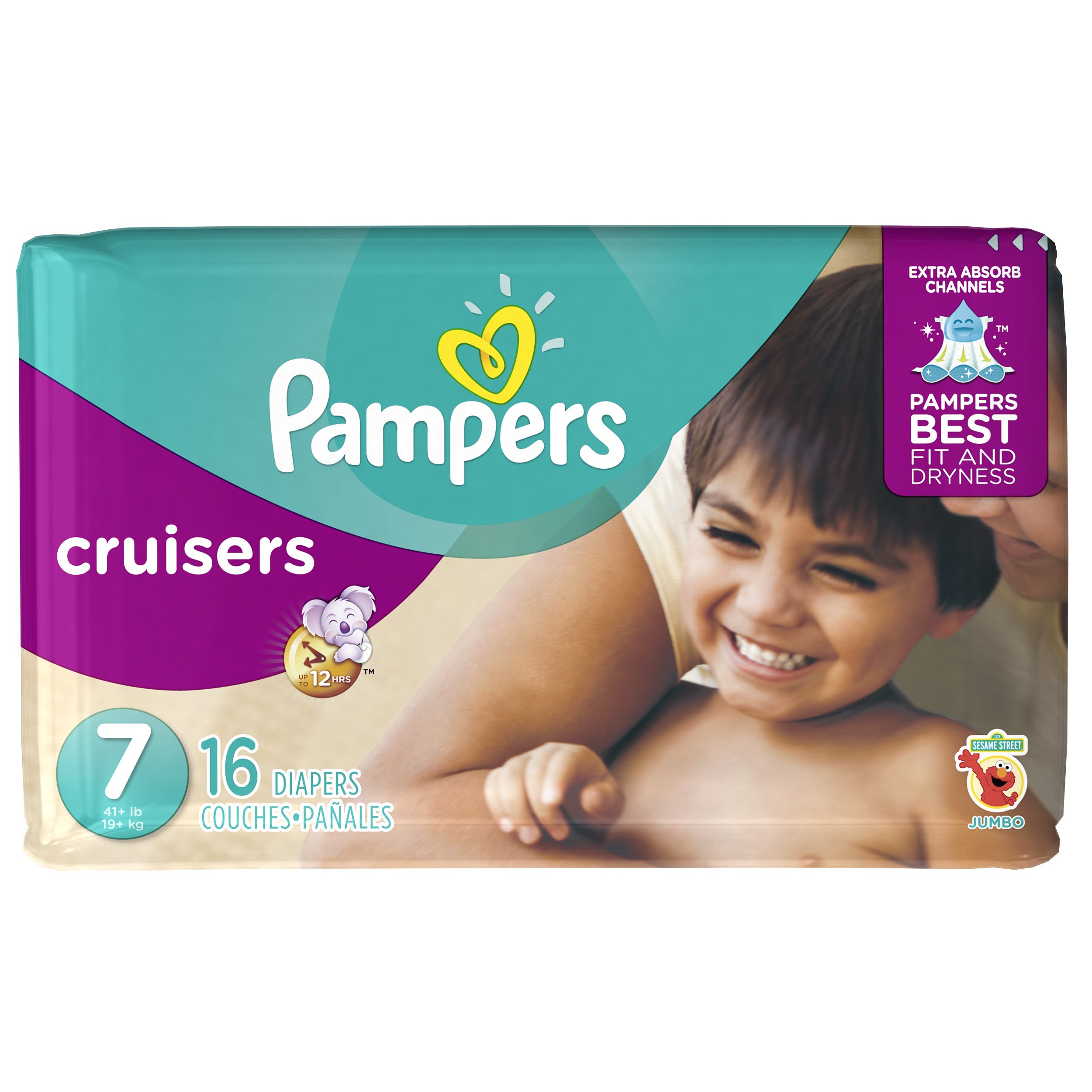 Pampers Cruisers Disposable Diapers Size 7, 16 Count, JUMBO