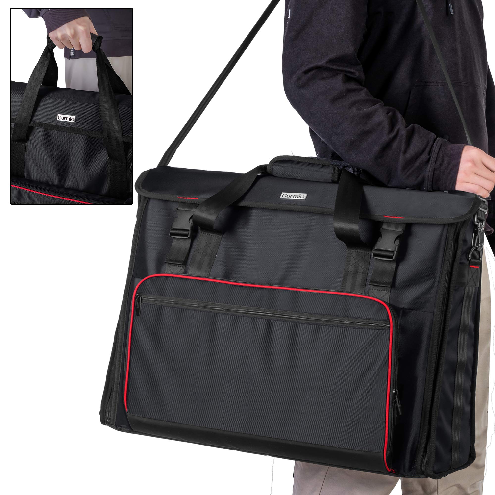 CURMIO Bolsa Compatible con Apple iMac 27 Pulgadas, Funda Compatible con iMac 27", Organizador de Transporte para iMac 27 Pulgadas y Otros Accesorios, Negro