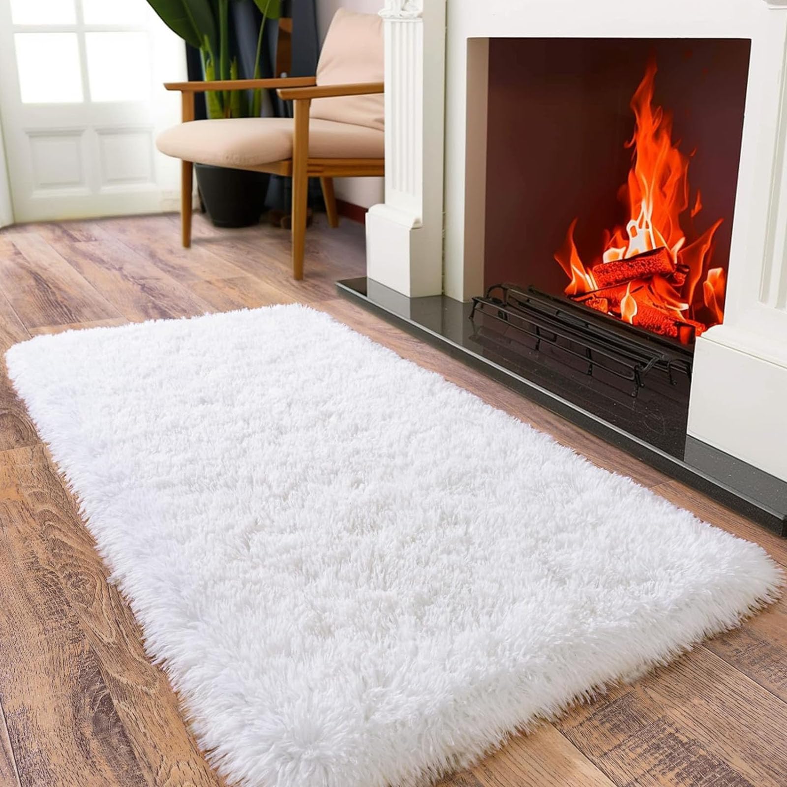 Tapis shaggy antidérapant et ultra doux pour chambre d'enfant