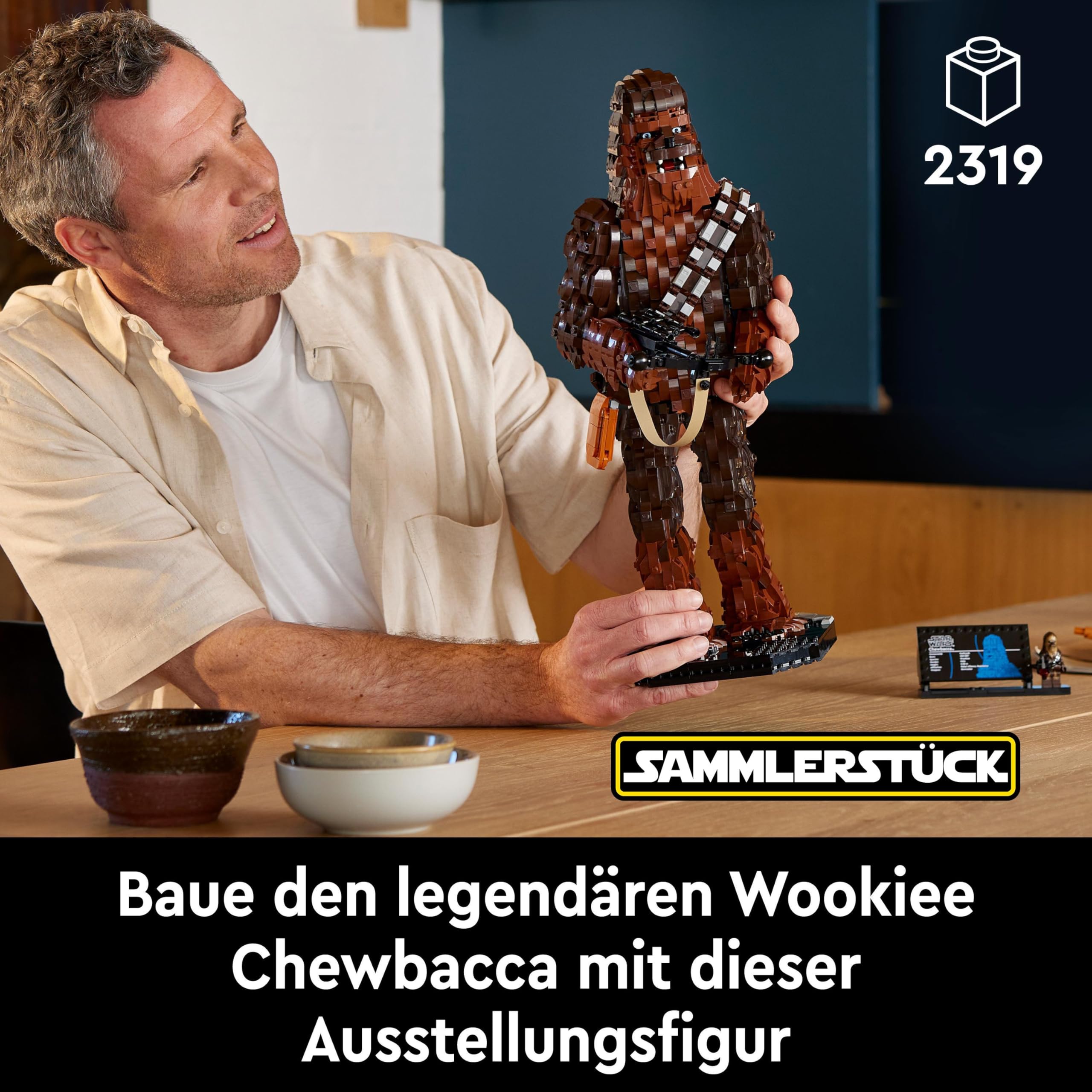 LEGO 75371 Star Wars Chewbacca, Wookie-Figur zum Sammeln, Bogenspanner, Minifigur und Infotafel, Die Rückkehr der Jedi-Ritter, Modell-Bausatz für Erwachsene, kreatives Geschenk für Männer und Frauen