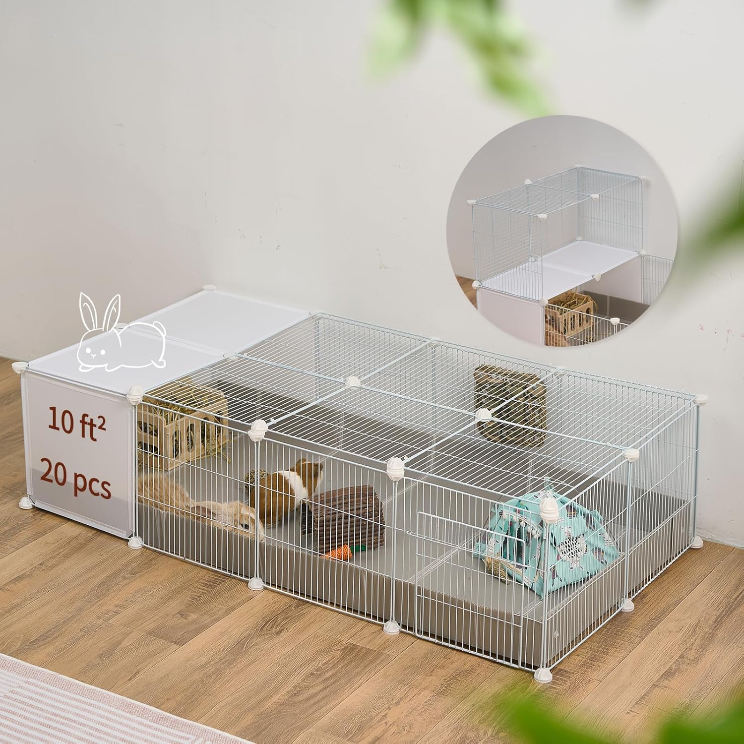 Guinea Pig Rabbit Cages with Lid & Liner 10ft CNC Small