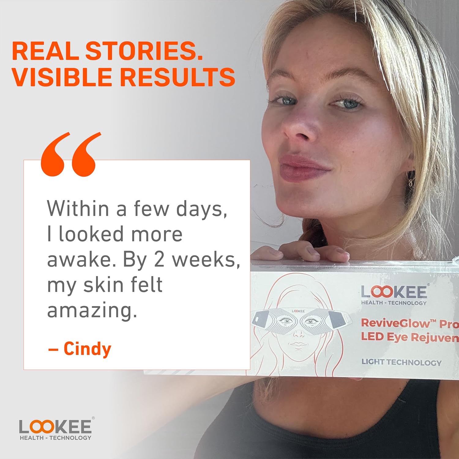 LOOKEE Under Eye Red Light Therapy Glasses - Premium 80 LEDs – Reduce Wrinkles, Dark Circles & Eye Bags, Boost Collagen & Anti-Aging in Just 3 Minutes a Day - Image 7