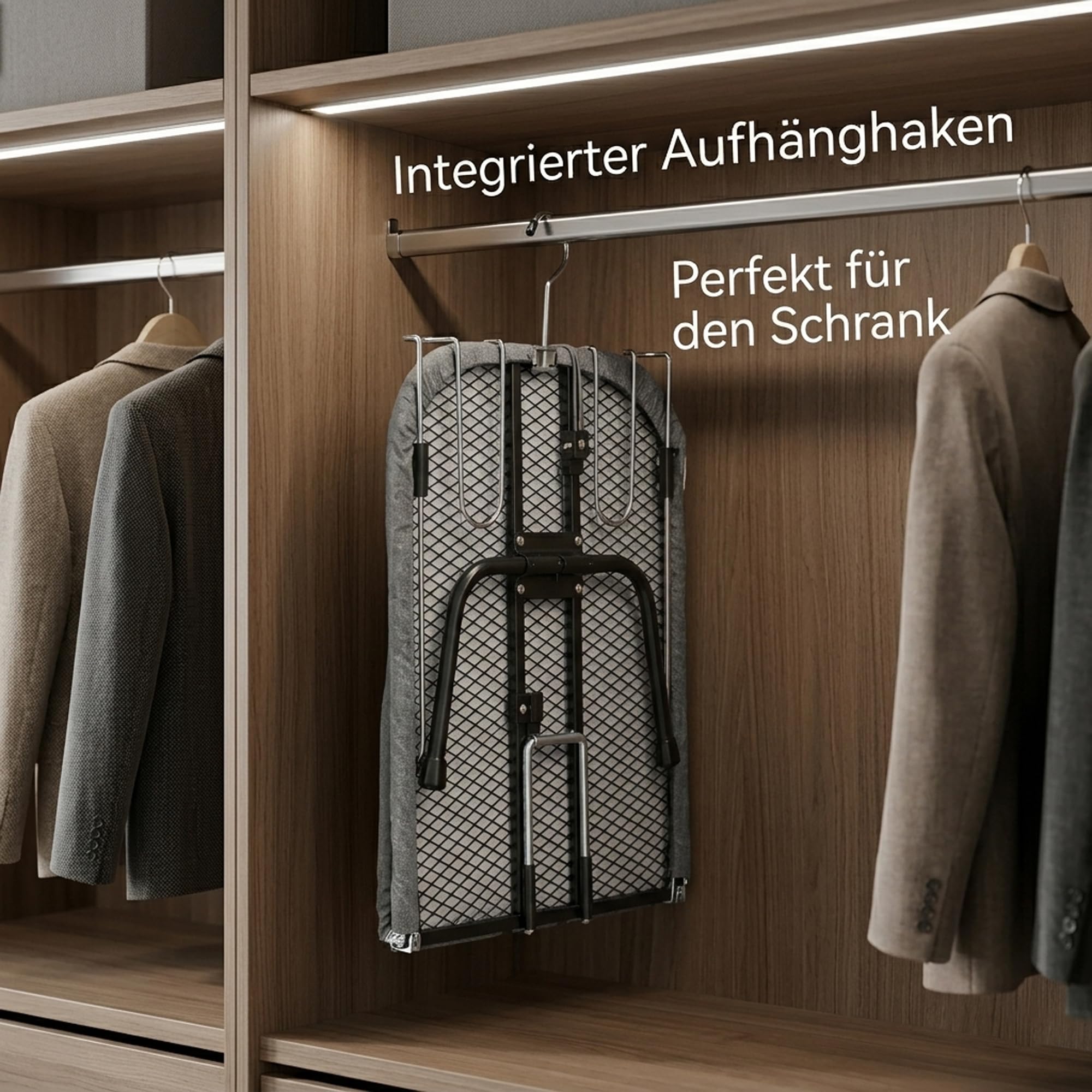 Tischbügelbrett Klappbar | Mini Bügelbrett aus robustem Metallgitter Hitzebeständiger Bezug & 8mm Dickes Baumwollpolster | Platzsparendes Bügeltisch für kleine Räume, 80x30x16cm