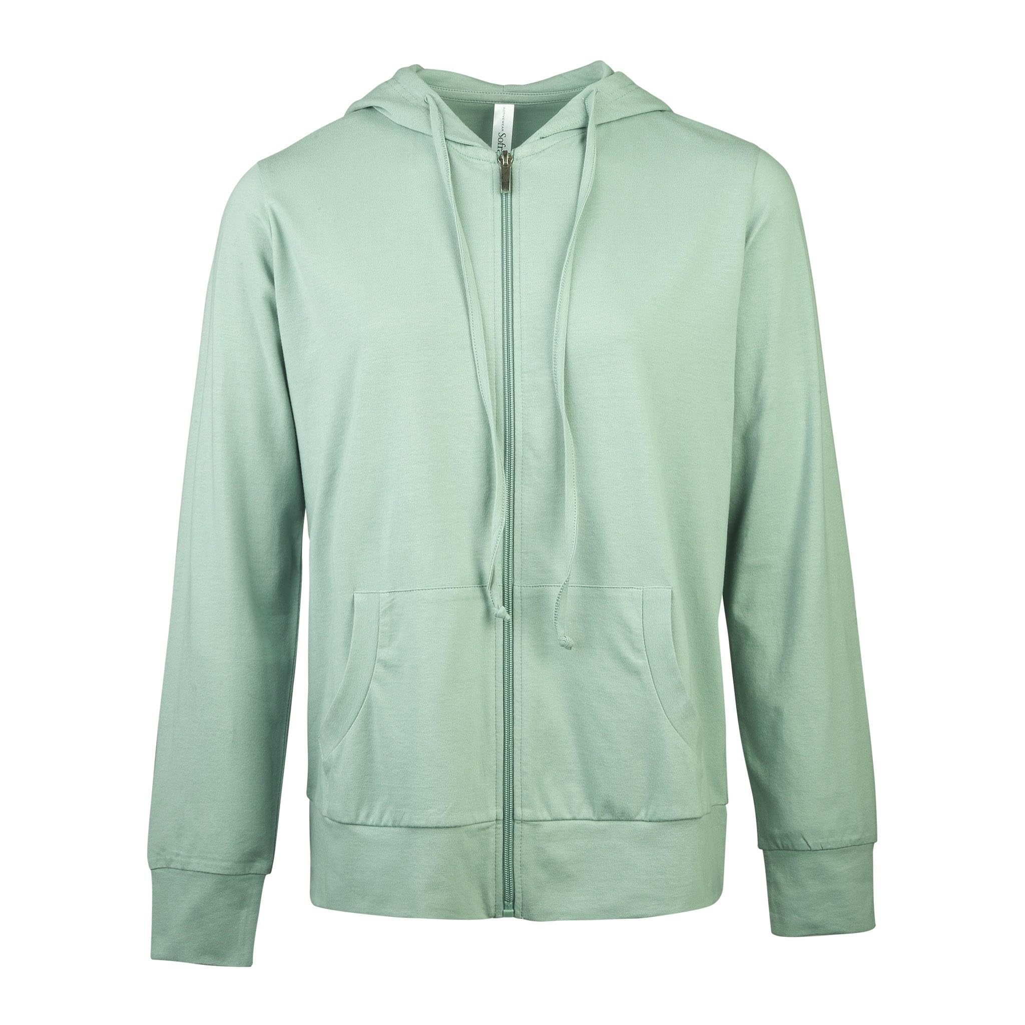 Sofra Women's Thin Cotton Zip Up Hoodie Jacket