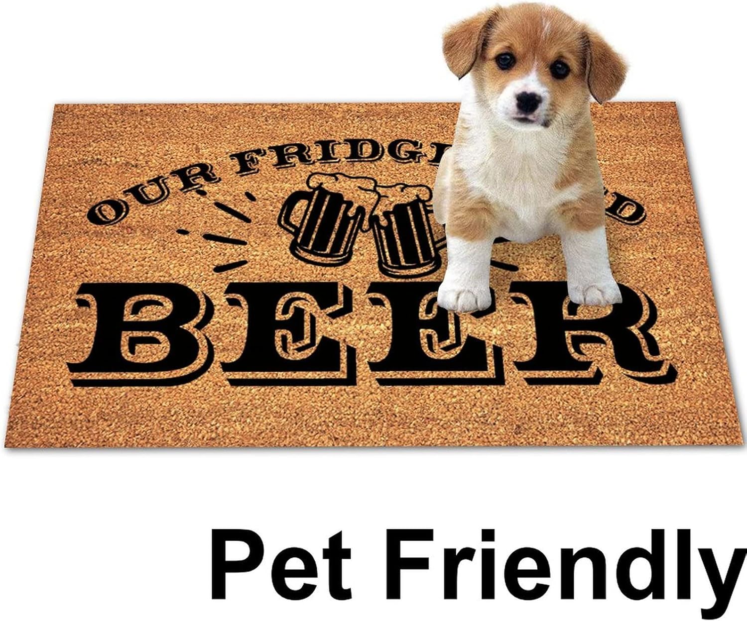Pet-friendly doormat for beer lovers