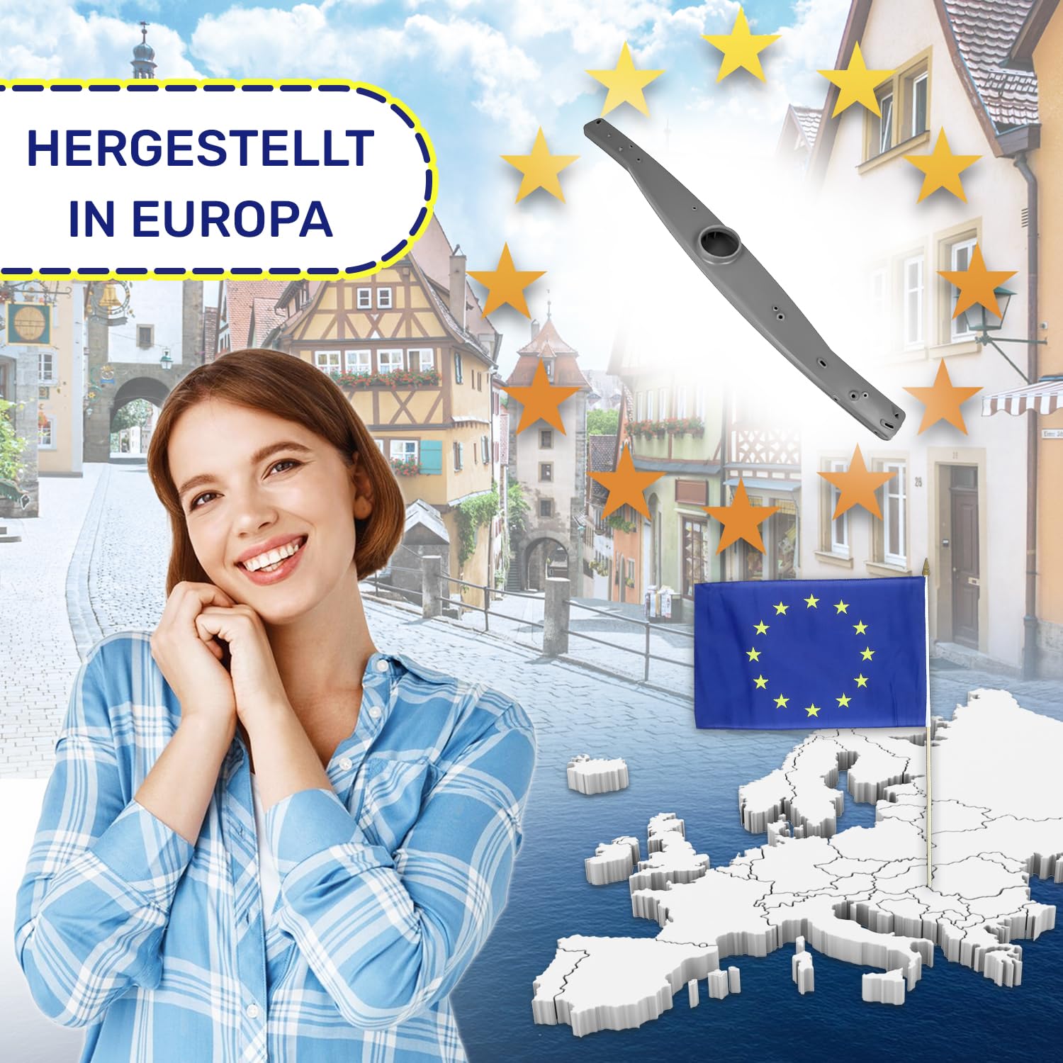 Oberer Sprüharm für Geschirrspüler 450 mm mit dem Originalcode 111894910/4 1118949104 für AEG Spülmaschine für Electrolux - MADE IN EU - Garantie 10 Jahre - MONTERAL