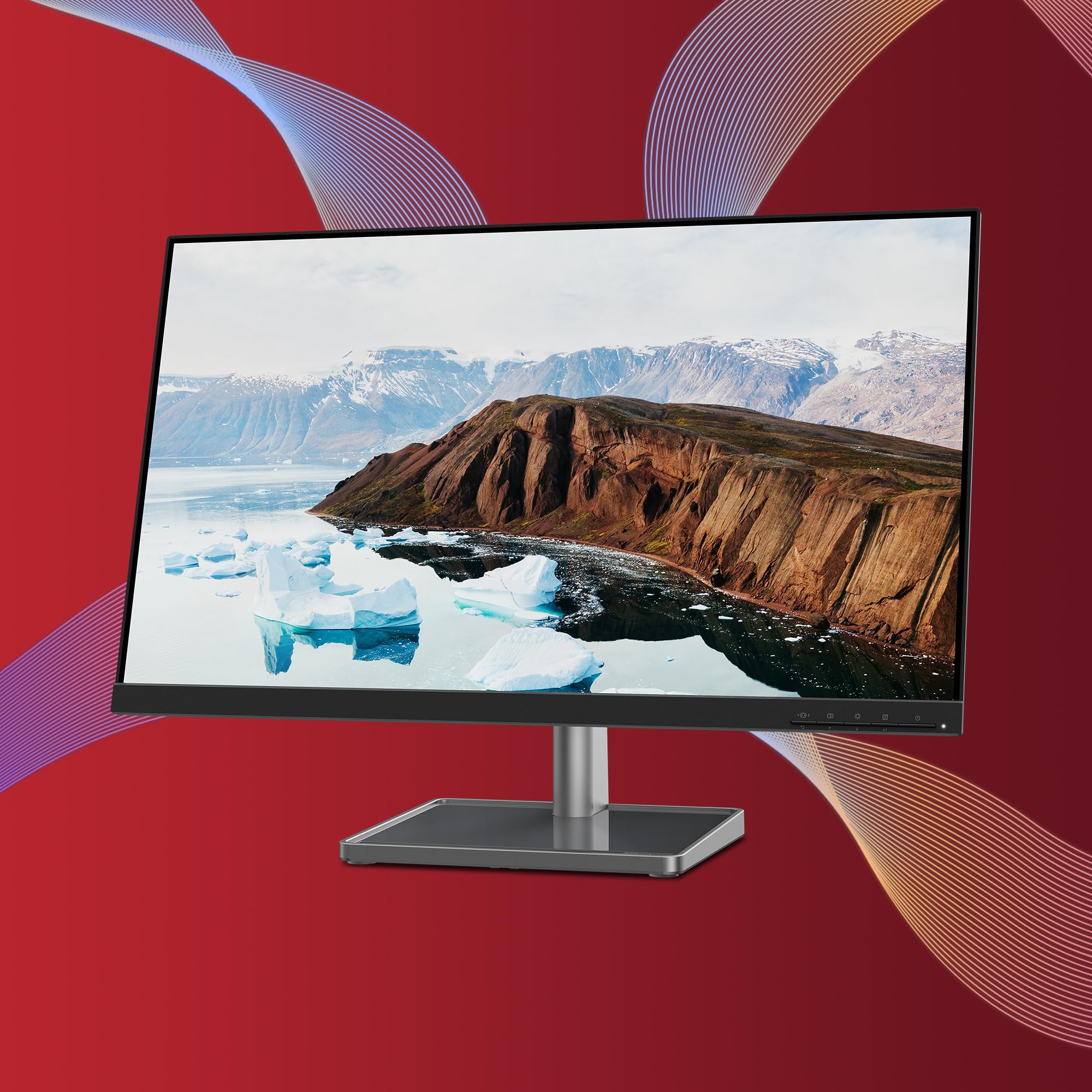 Lenovo L27m-30 Monitor 27" FHD IPS (1920x1080), 75 Hz, 4 ms, AMD FreeSync, HDMI+VGA+USB-C, HUB USB, Microfono e Altoparlanti integrati, Regolabile (Pivot), Base in Metallo, Eyesafe - Webcam inclusa