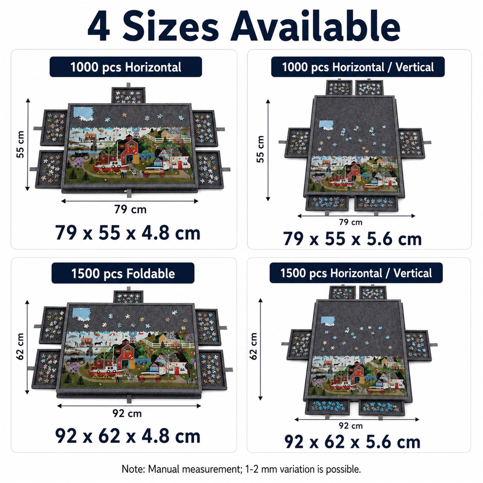 Tavola Puzzle Inclinabile,Porta Puzzles Portatile,Piattaforma di Puzzle in Feltro,con 6 Cassetti,Supporto 2 in 1 E Copertura,Ideale per Adulti E Appassionati di Puzzle