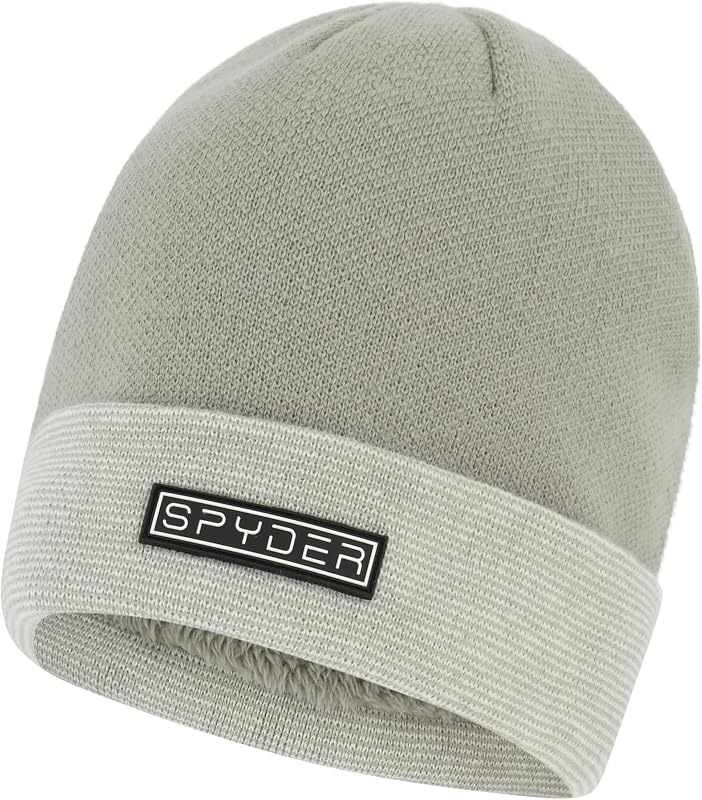 Gorro de punto acanalado con forro de piel para hombre