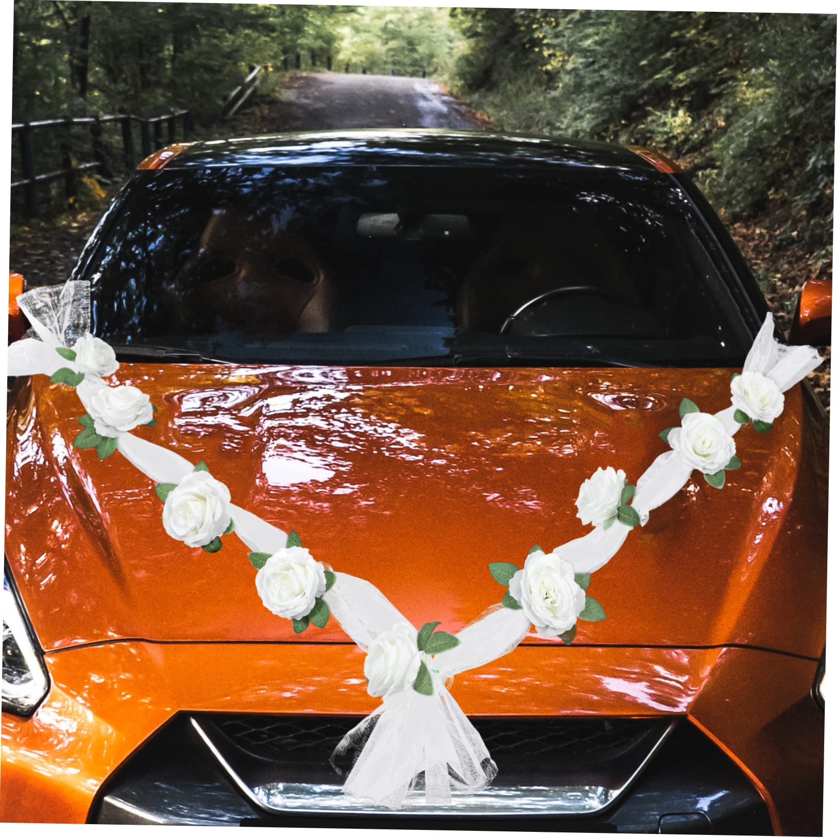 IMIKEYA 2 Sätze Hochzeit Autogürtel Boho-Hochzeitsdekoration Strauß Hochzeit werfen hochzeitsdeko für Auto Hochzeitsauto Dekoration Autodeko Rose Hochzeitsautoverzierung Hochzeitsauto Prop