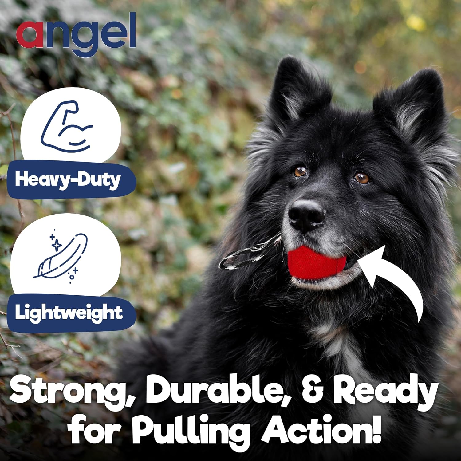 Liberty Ball Dog Tug Toy | Super Durable Dog Toy with Single Handle | Tug Toy Soft for Dog’s Teeth & Perfect for Tug of War & Puppies Training | by Angel (Red)