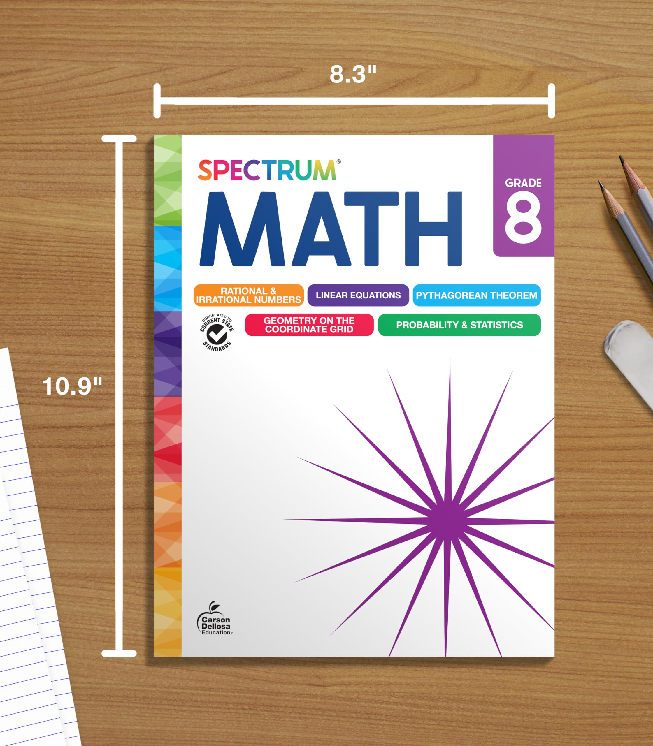 Spectrum 8th Grade Math Workbook, Mathematics Middle School Books Covering Pythagorean Theorem, Geometry, Linear Equations, Rational and Irrational Numbers and More, Classroom or Homeschool Curriculum - Image 7
