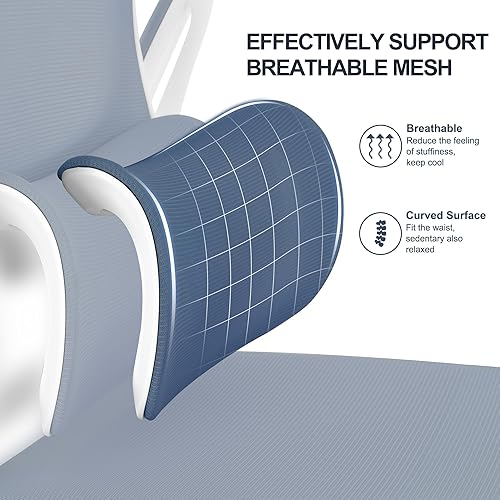 Miniatura 4 de Misolant Silla de oficina ergonómica, silla de escritorio con soporte lumbar, silla de oficina de malla, silla ergonómica con reposacabezas y