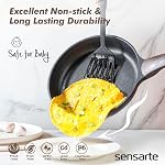 SENSARTE 14 Pcs Nonstick Cookware Sets, Pots and Pans Set with Glass Lids, Kitchen Induction Cookware Pots, Durable Non Stick Cooking Set with Stay Cool Handles, Healthy, Non Toxic, PFOA&PFOS Free