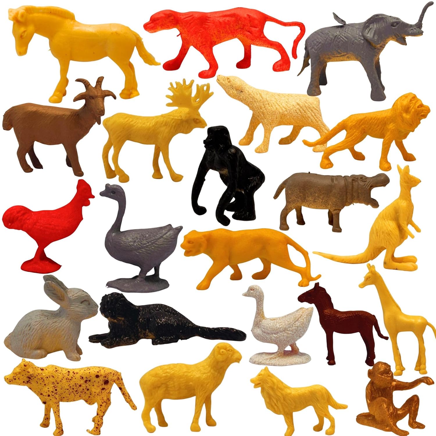 Mini Size Realistic Jungle Animal Figures for Kids 3+| 24 PCs Forest Miniatures Animals Figurine Model Set for Boys and Girls Birthday Gift for Children Decoration Learning & Education Items