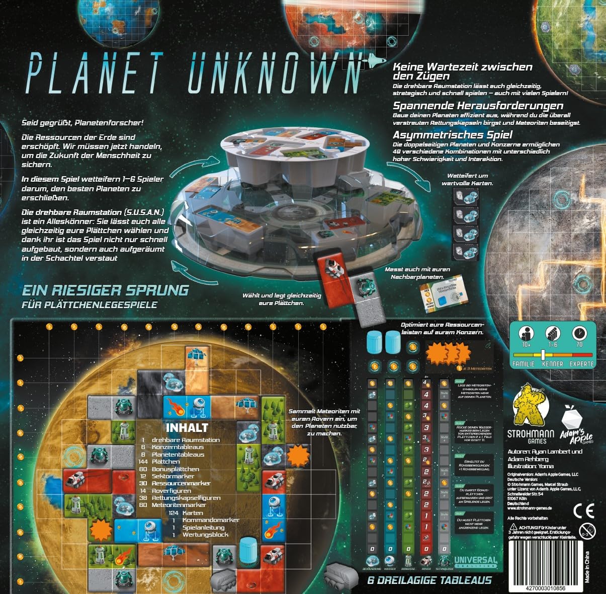 Strohmann Games, Planet Unknown, Juego de Estrategia, 1-6 Jugadores, a Partir de 10 años, 70 Minutos, alemán