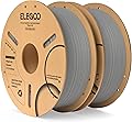 ELEGOO PLA Filament 1.75mm Grey 2kg, 3D Printer Filament Dimensional Accuracy +/- 0.03mm Carton Spool 3D Printing Filament Suitable for Most FDM 3D Printers