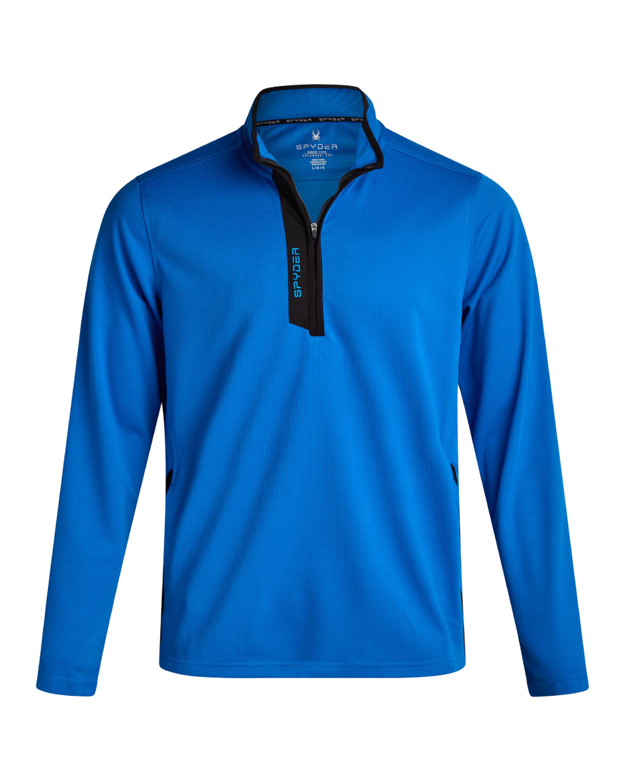 Spyder Mens Quarter Zip Pullover - Lightweight Fleece Quarter Zip Mens Pullover UPF 30 Athletic Moisture Wicking Sweatshirt, Cobalt, M