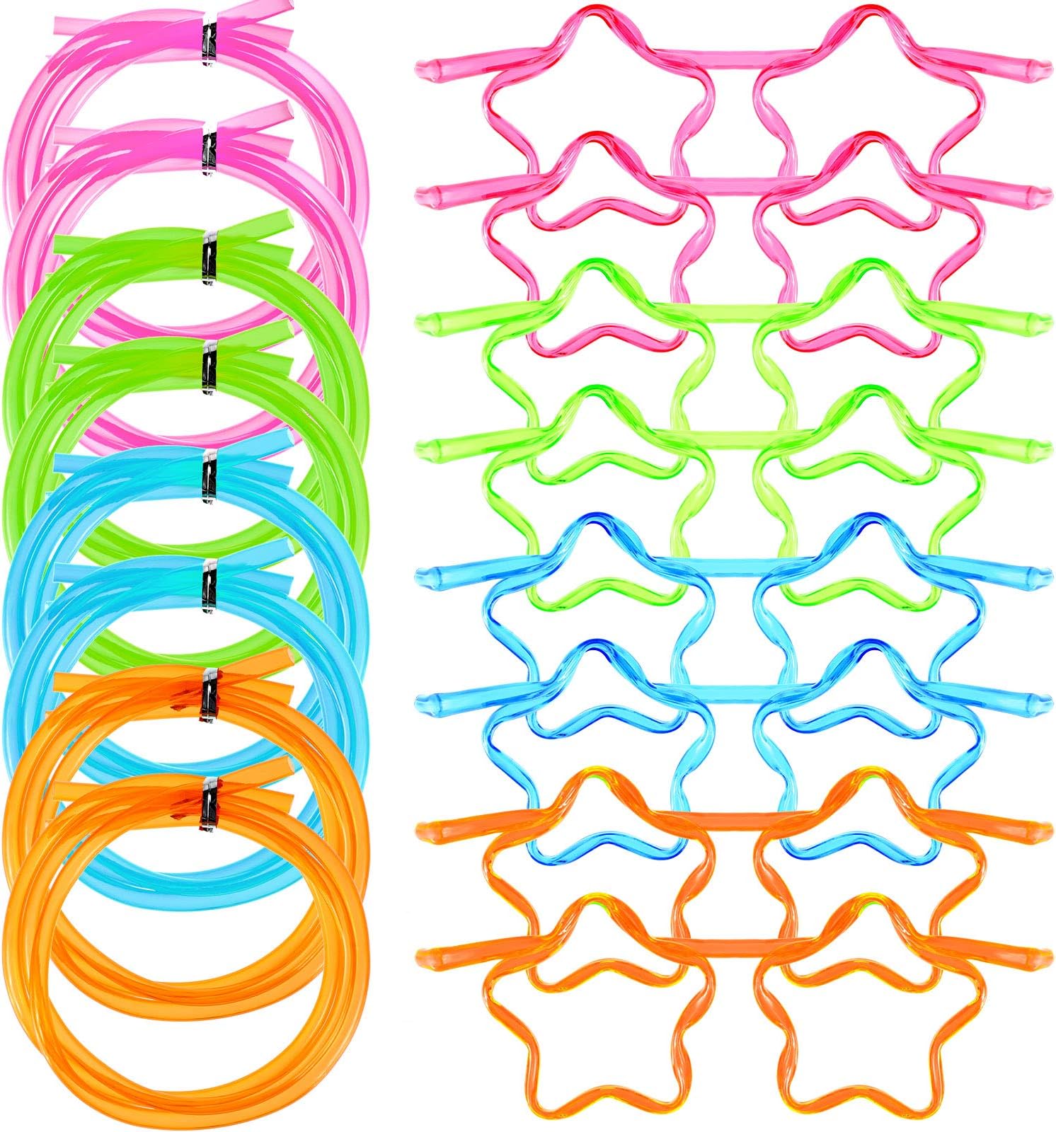 8 Pieces Silly Straw Glasses Star Straws Eyeglasses Fun Star Straws Novelty Drinking